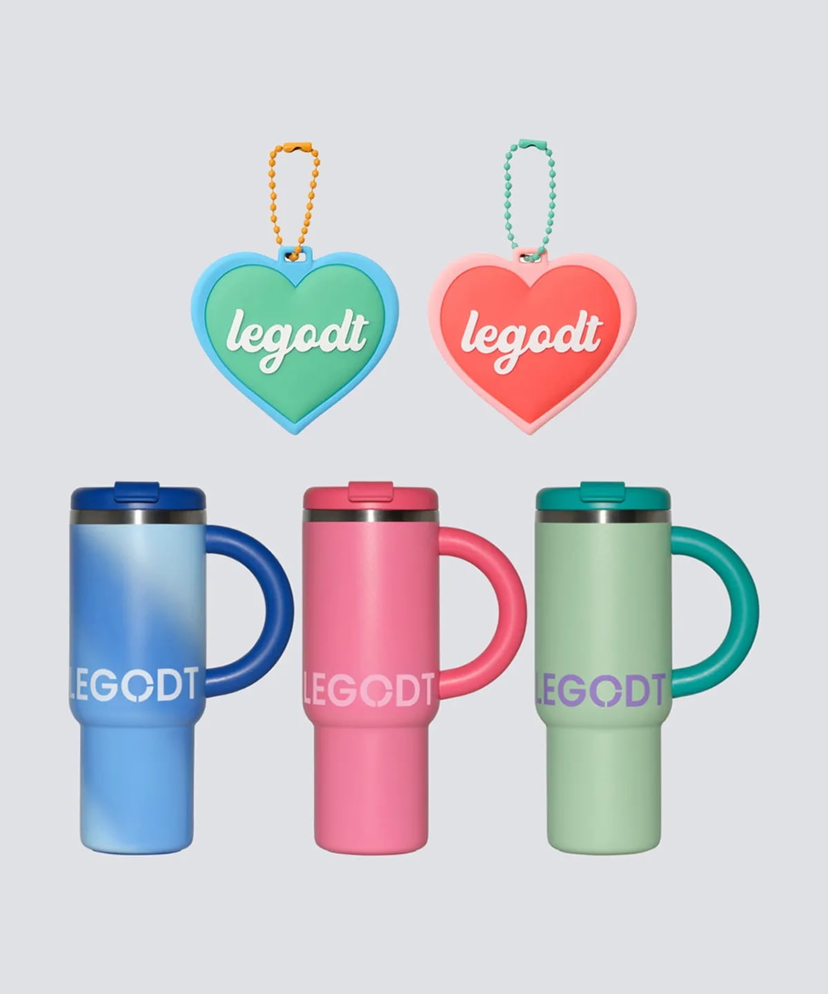 ループ タンブラー ハンディ 1000ml+キーリング (ハートミラー)