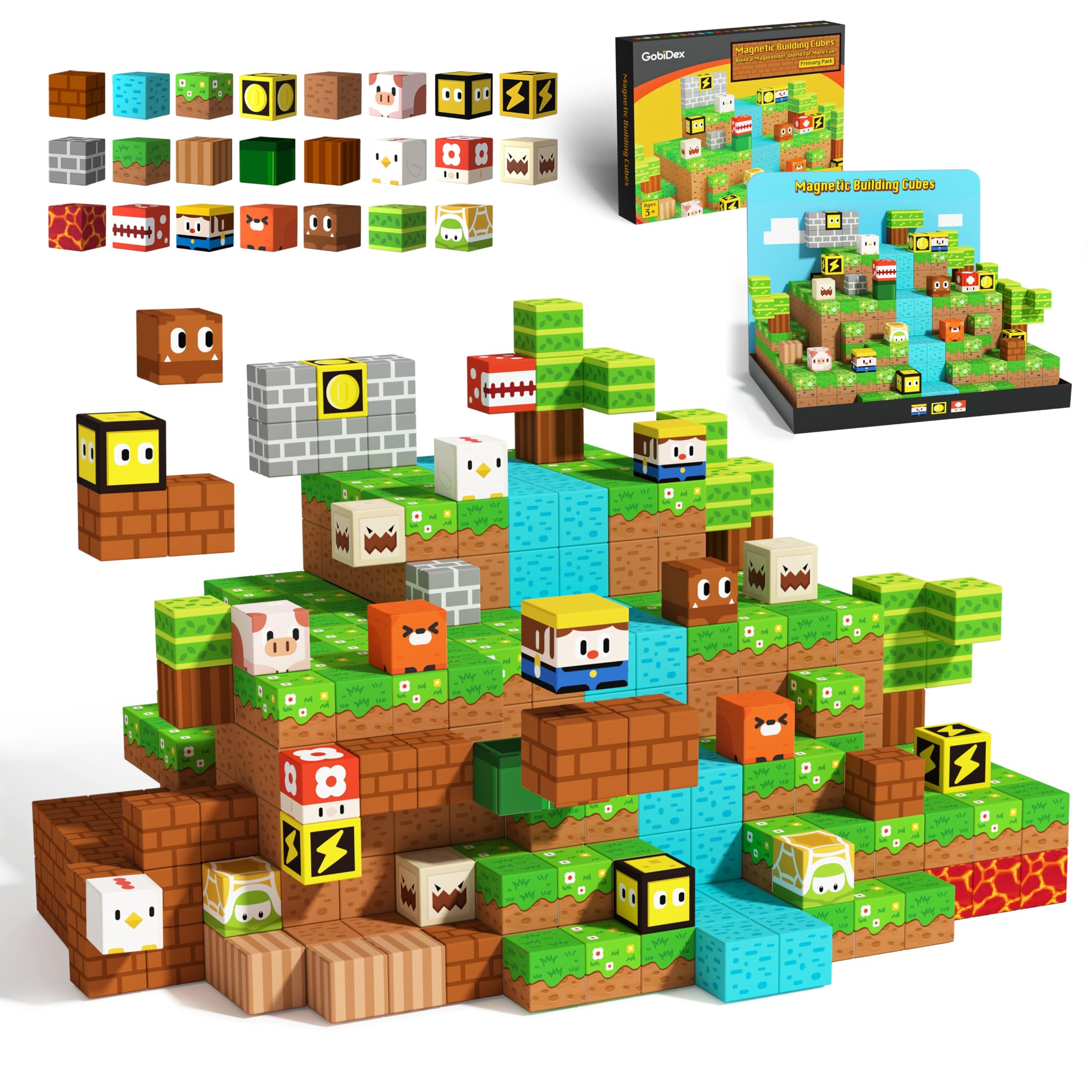 マグネットブロック 子供用 組み立ておもちゃ 男の子 女の子 3歳以上 ゲームベースの組み立て マグワンダーマグネット付き 組み立ておもちゃ アップグレード版 STEM感覚ギフト 85837