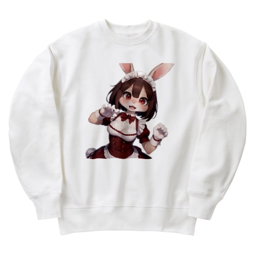 【文字入れ可能受注生産】ウサギの女の子　メイド　ケモナー　いっしょにあそぼ ヘビーウェイトスウェット