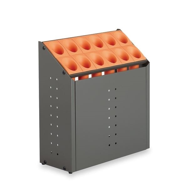 モダン 傘立て C12 オレンジ 12本立 幅496mm スチール 樹脂製脚付 テラモト オブリークアーバン 会社 店舗 玄関