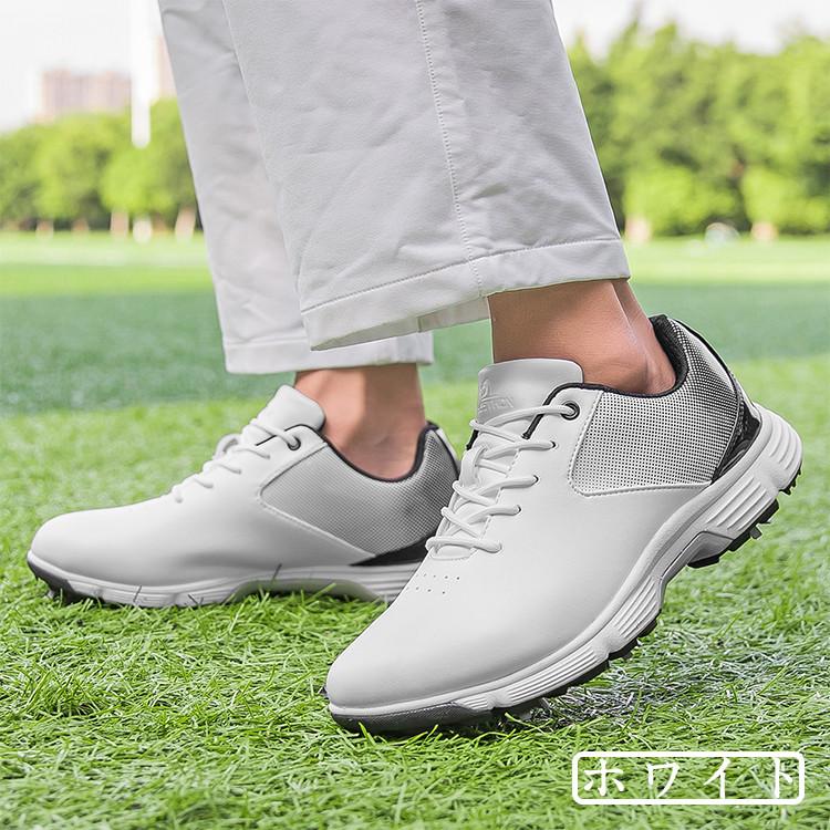 ゴルフシューズメンズおしゃれ大きいサイズ4E幅広スパイク鋲ソフlトスパイク軽量動きやすい通気耐久耐滑練習場ビジネスギフト父の退職祝い