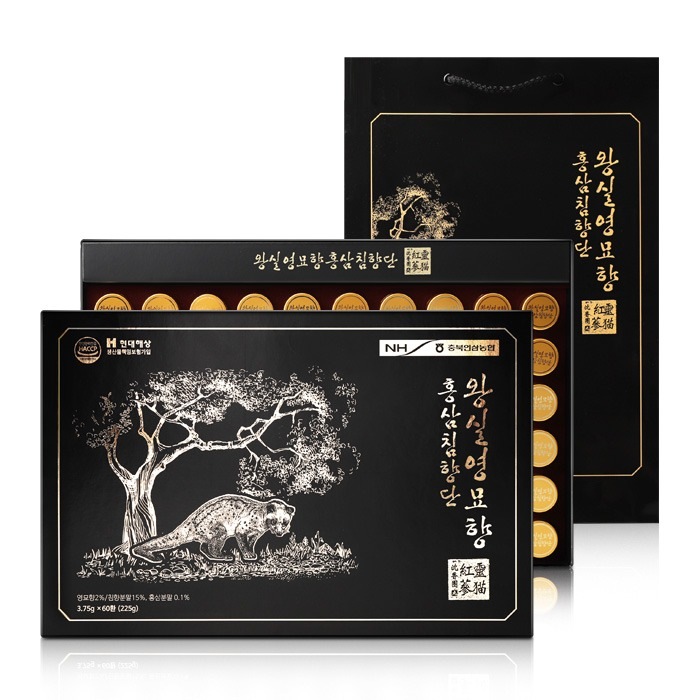 忠北人参農協 王室霊猫香 紅参沈香丹 3.75g x 60丸