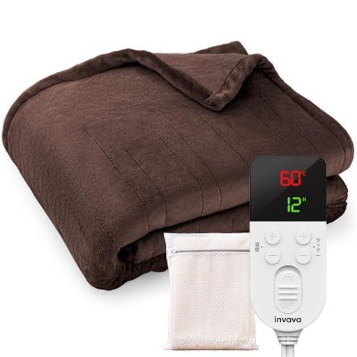 INVAVA 【睡眠専門家監修】電気毛布 敷き 敷き毛布 セミダブル/ダブル 190*130CM 電気 掛け敷き毛布 【25~60Cまでフリー温度調節機能 1~12時間タイマー 即暖】 掛け敷き兼用