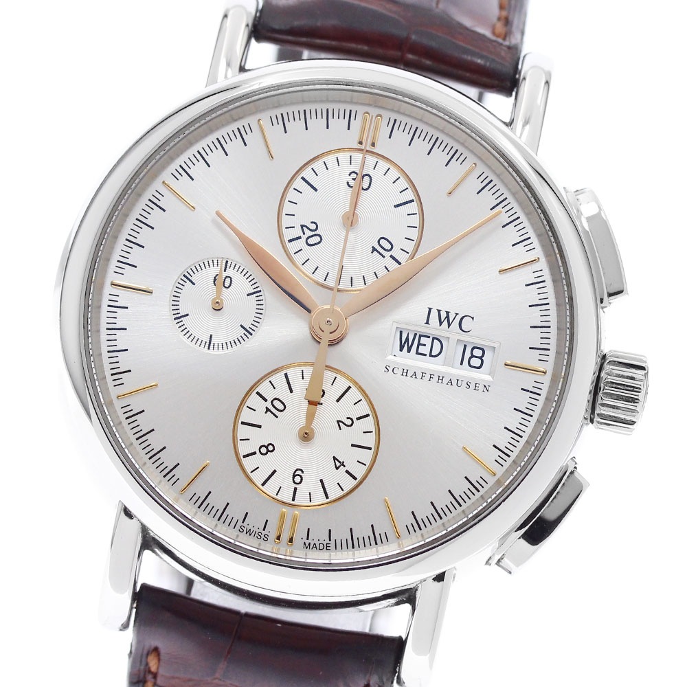 IWC IWC SCHAFFHAUSEN IW378302 ポートフィノ クロノグラフ デイデイト 自動巻き メンズ _955754【中古】