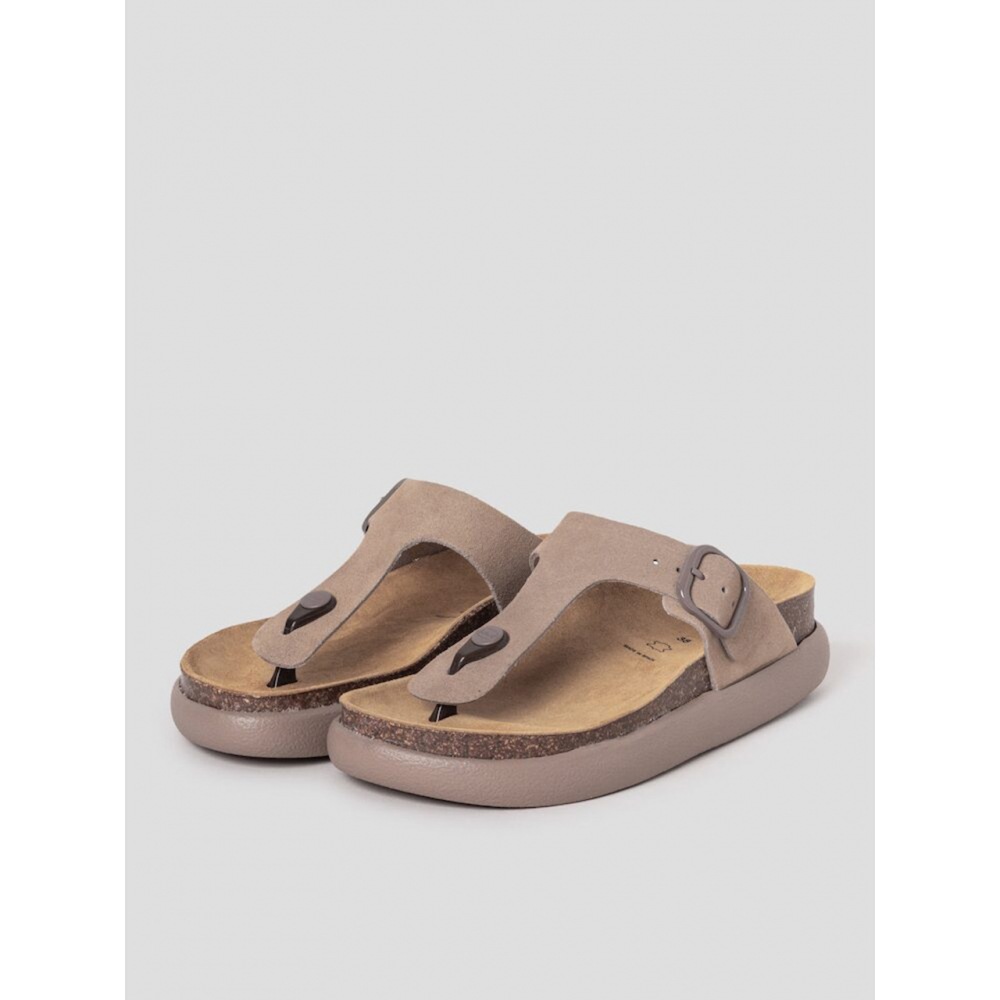Scholl (レディース) コルクフリップフロップチャンキーソールサンダルイエローブラウン (HH54K2C31B)