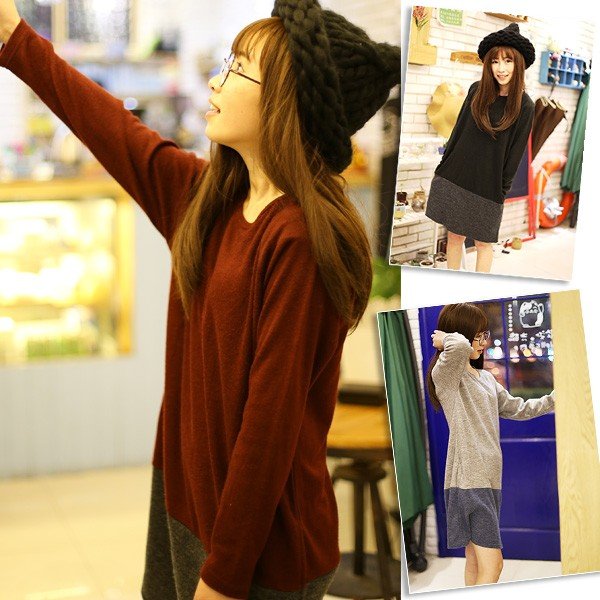 プレゼント THOM ホワイトデー バイカラーニットワンピース 母の日 トップス WILLS レディース 5,783円