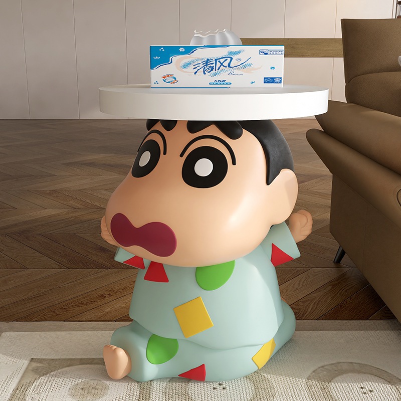 クリーム調クレヨンしんちゃん周辺リビングソファ可動サイドテーブルコーヒーテーブルコーナーテーブル床置きベッドサイドテーブル装飾22ＭＴＭＸ