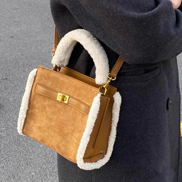 【期間限定】2WAY ハンドバッグ ショルダー ストラップ ミニトート 斜め掛け スエード調 2024秋冬新作【akb409-019】【予約販売：15-20日】宅込