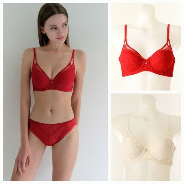 クリスマスプレゼントにおすすめ)モダンで女性らしいレースLOVEストラッピーブラVBR1815CDカップ