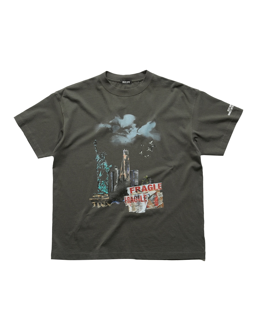 【PACOSPLY】LIBERTY FRAGILE T-SHIRTS : CHARCOAL