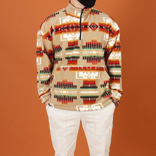 WASメンズビッグサイズインディアンフリースハーフジップ