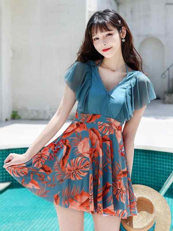 ワンピース 水着 レディース かわいい 夏 プール ビーチ カジュアル 半袖 スカート 魅惑的 フェミニン 40,000円