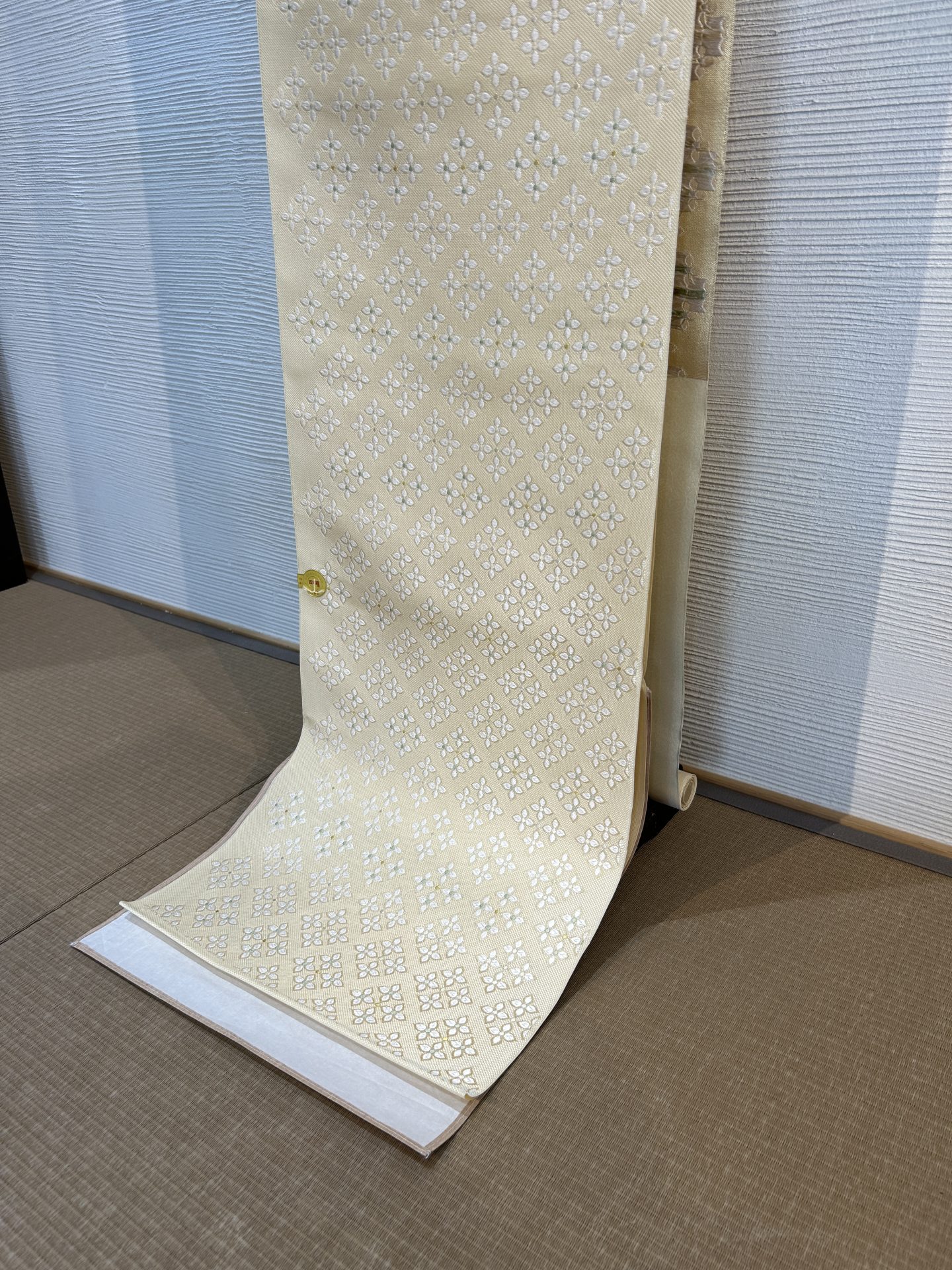 名古屋帯 ふくい織物 小花柄 六通 九寸帯 [nagoya0016]