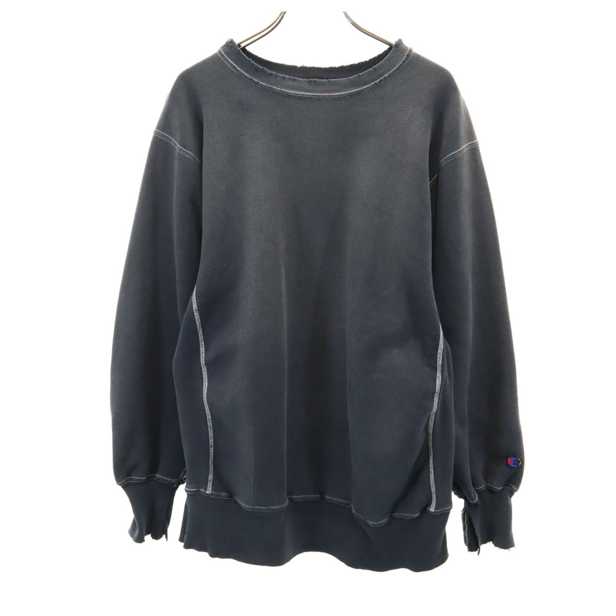 90s 00s 長袖 リバースウィーブ スウェット トレーナー L チャコールグレー 裏起毛 メンズ 古着 9,734円