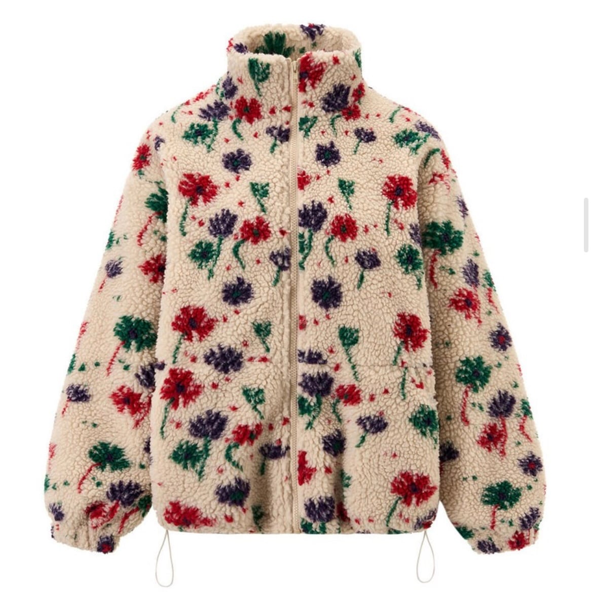 韓国　花柄フリース 冬用 もこもこ あったか（2色）