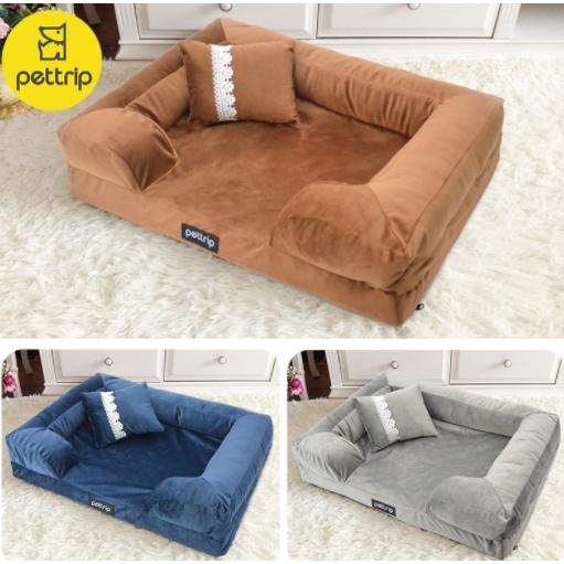 暖かい 室内用 3色 ペットベッド 小型犬 シンプル 可愛い 枕付き ふわふわ あったか 犬のベッド 大型犬 犬ベッド 屋内 猫 かわいい 中型犬 洗える 犬