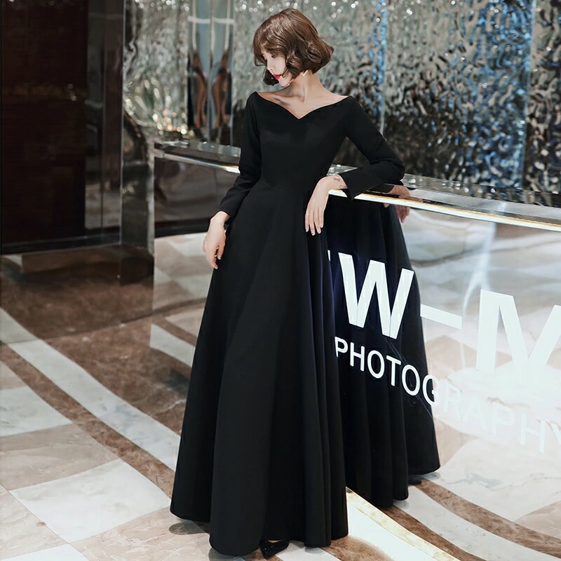 店長おすすめカラードレス ロング 長袖 二次会 パーティードレス 結婚式 イブニングドレス 花嫁 カクテルドレス ブラック 発表会 フォーマルドレス 披露宴 aラインドレス コンサート 大きいサイズカ 8,628円