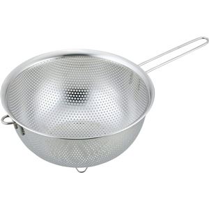 (40個セット) ステンレス パンチング片手ざる (20cm) スタッキング式 ハンドル 足付き 丈夫 SUI (キッチン 台所)