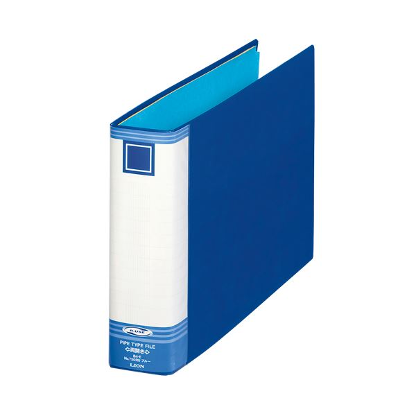 （まとめ）ライオン事務器 パイプ式ファイル（リユースタイプ） B4ヨコ 500枚収容 50mmとじ 背幅71mm ブルー No.750RU 1冊 (×10セット) 7,453円