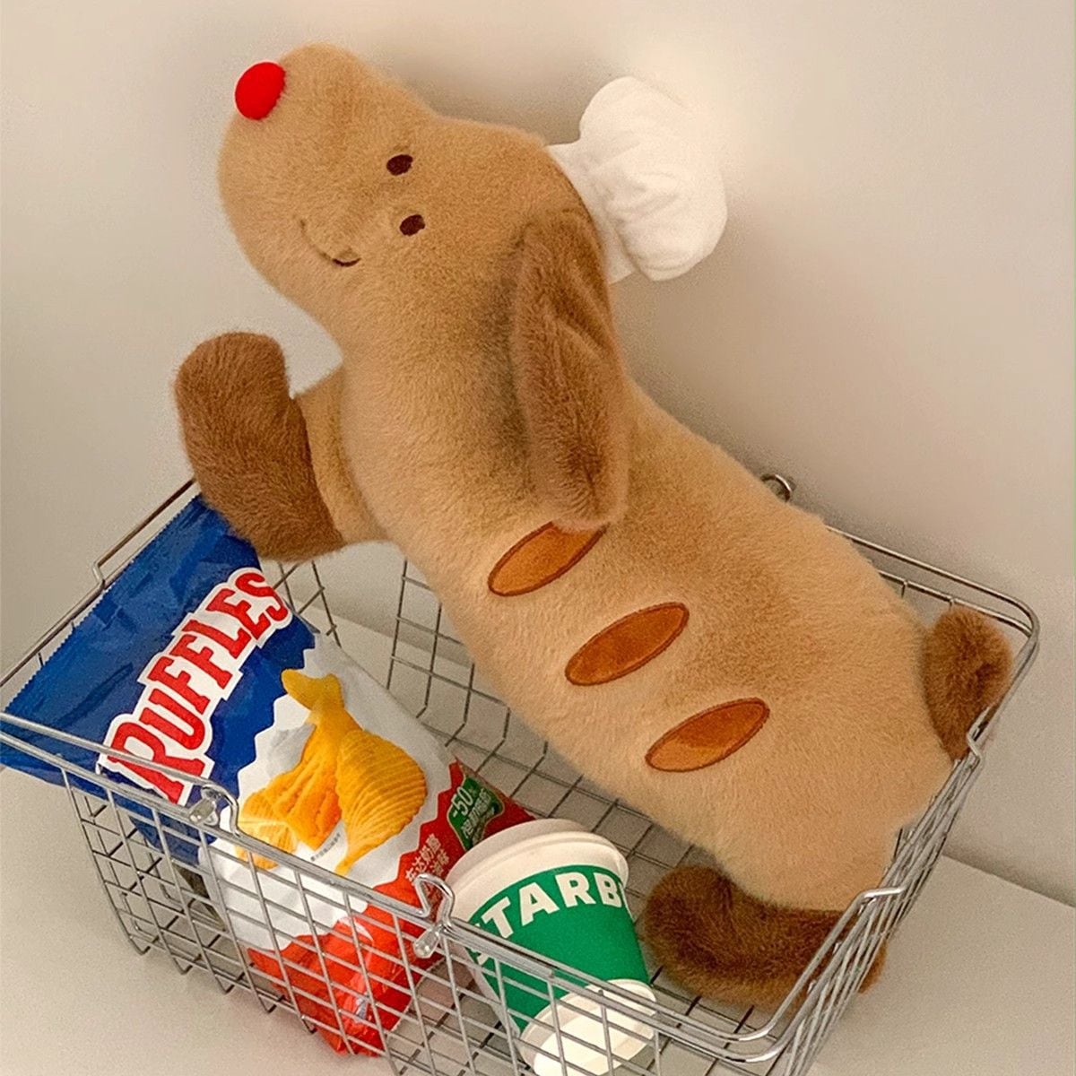 犬の修理人形かわいいぬいぐるみ人形長い枕付きぬいぐるみ枕ヘッドクッション