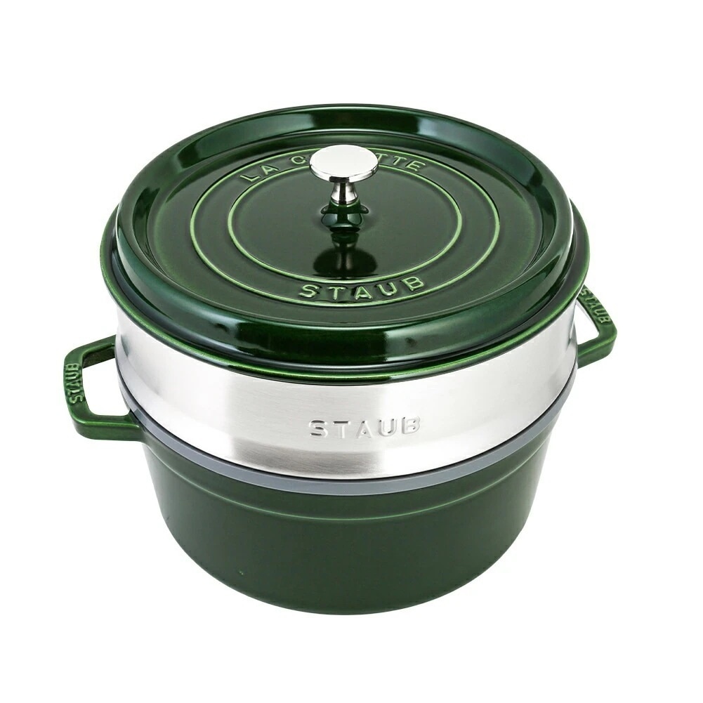 鍋 ココットラウンド / スチーマーセット ラウンド 26cm ホーロー鍋 蒸し器