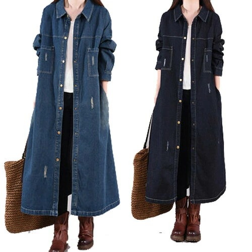 レディース アウター ロング丈 トップス ジャケット コート デニム 長袖 大きいサイズ 春 秋 カジュアル 冷房対策 おしゃれ シンプル 着やせ ライトアウター 通勤 母の日 日常 オフィス お洒落