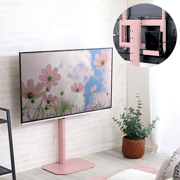 大人かわいいインテリア 八角テレビスタンドロータイプ専用 テレビスタンドハードディスクホルダーセット