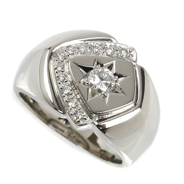Pt900プラチナ リング・指輪 ダイヤモンド0.104ct/0.25ct 20号 29.0g メンズ 中古