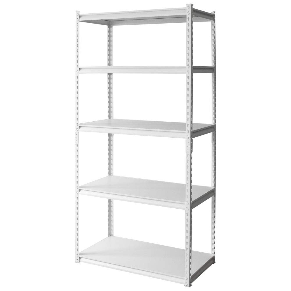 アイリスプラザ ラック スチール メタル 幅90cm 5段 STR-900 ホワイト 幅約90×奥行約46×高さ約183