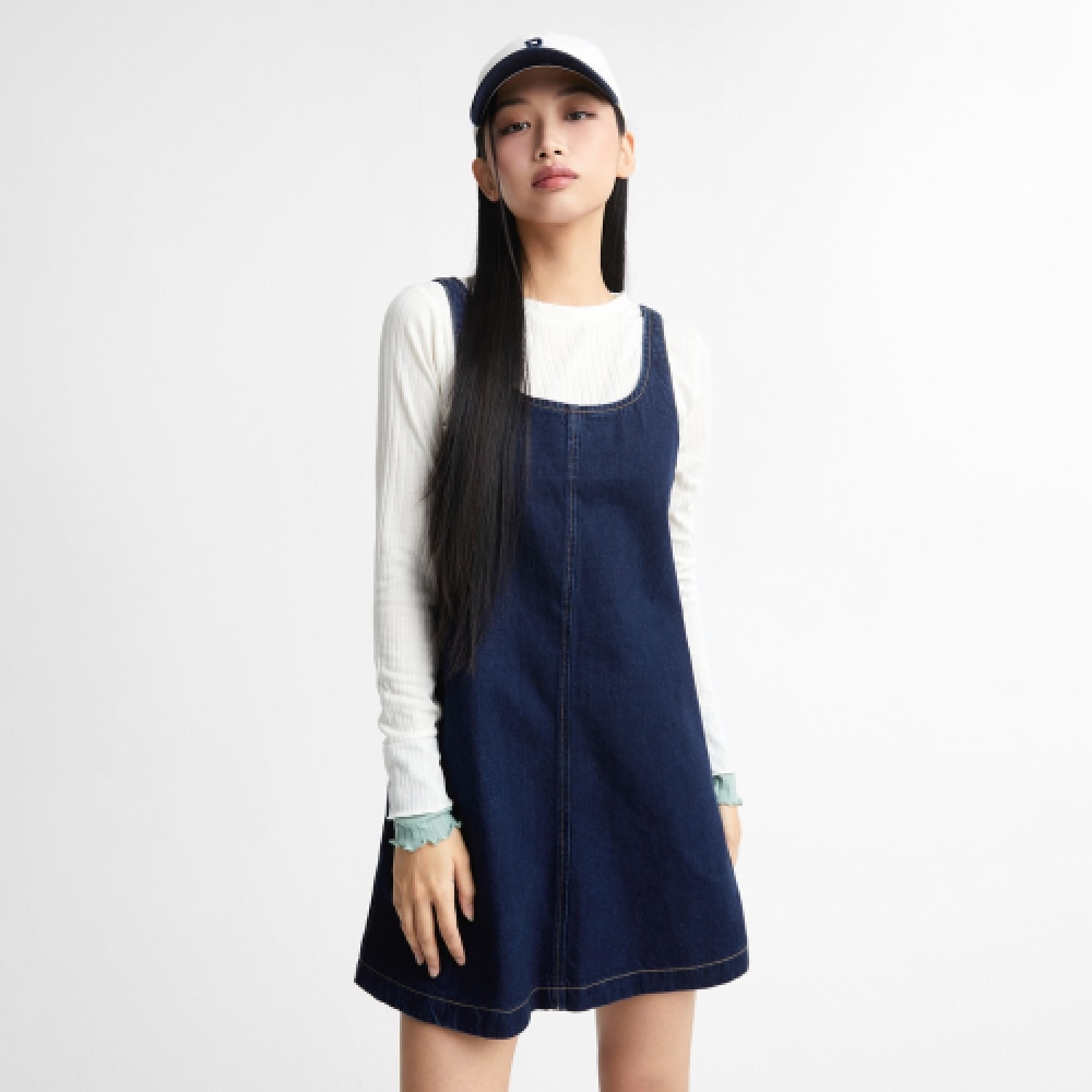 MIXXO デニムノースリーブミニドレス_miwowe917J