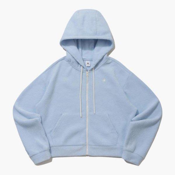 フードジップアップ NQJ QP422OFTO2-HBL 女性用フラッフィーニット ルーズフィット フード付きジップアップ H BLUE 12,739円