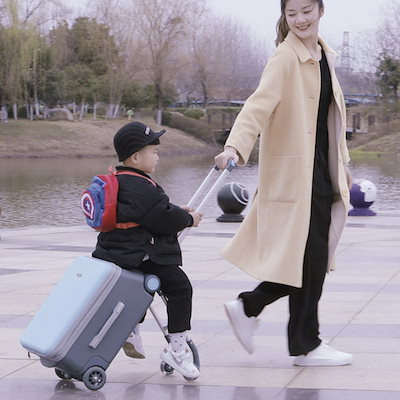 子供が乗る スーツケース アルミフレーム 子供用車 旅に便利である 旅行バッグ 360回転キ