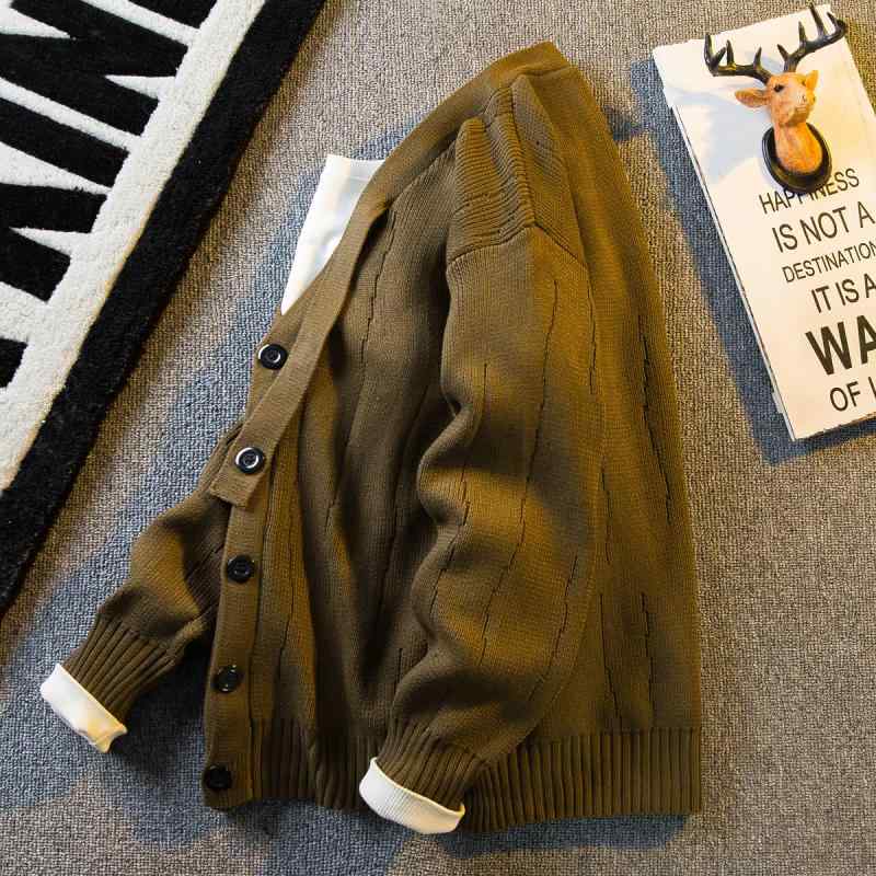 メンズ ファッション 男性用 オシャレ シンプル 大人 かっこいい 大きいサイズ ストリート 紳士服 ライト Vネックカーディガン セーター メンズ 秋冬 ハイエンド 英国風 レトロ ニット セーター