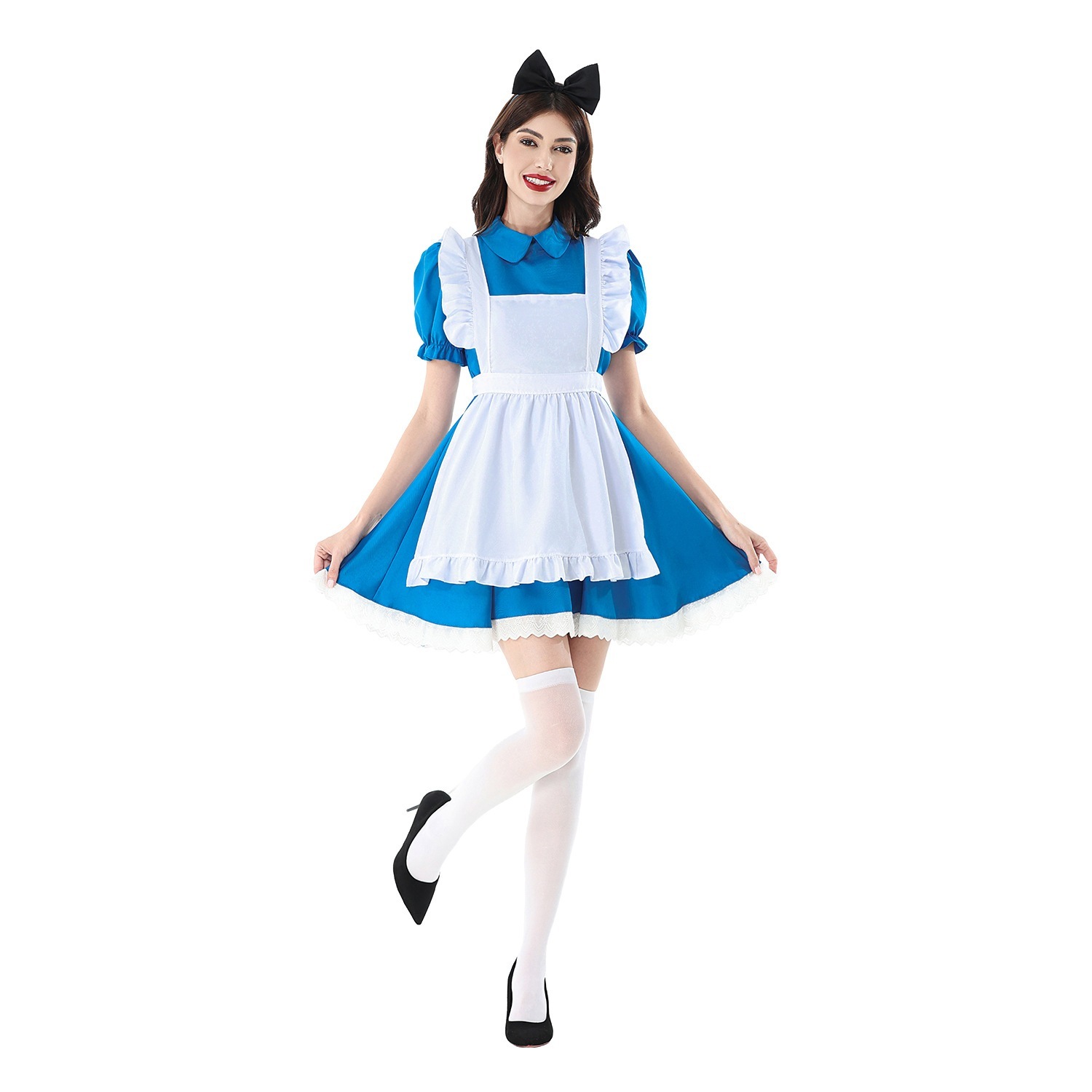 ハロウィン衣装 アリスドレス ブルー プリンセスドレス メイド衣装 コスプレ パフォーマンス衣装 田園風 ロリータ