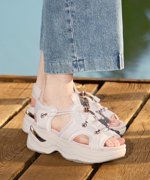 サンダル 「軽量」ドローコードサンダル レディース