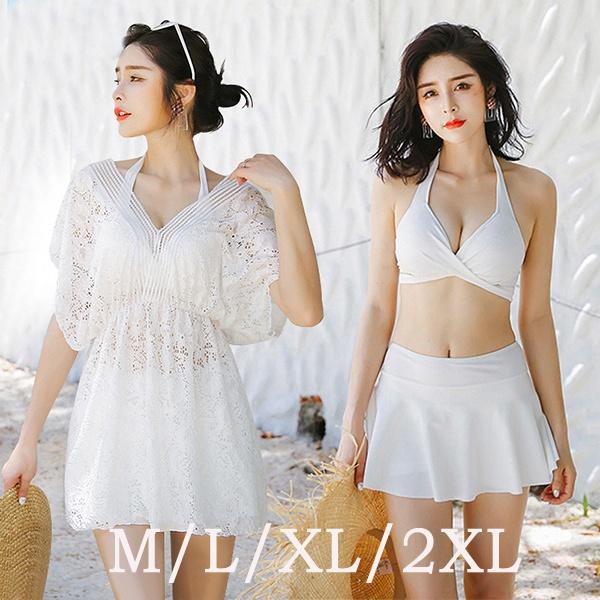 メーカー直販新作 水着 体型カバー ぽっちゃり 韓国 大きいサイズ レディース 3点セット ビキニ 痩せる 温泉 韓国風 大人 女性用 水着