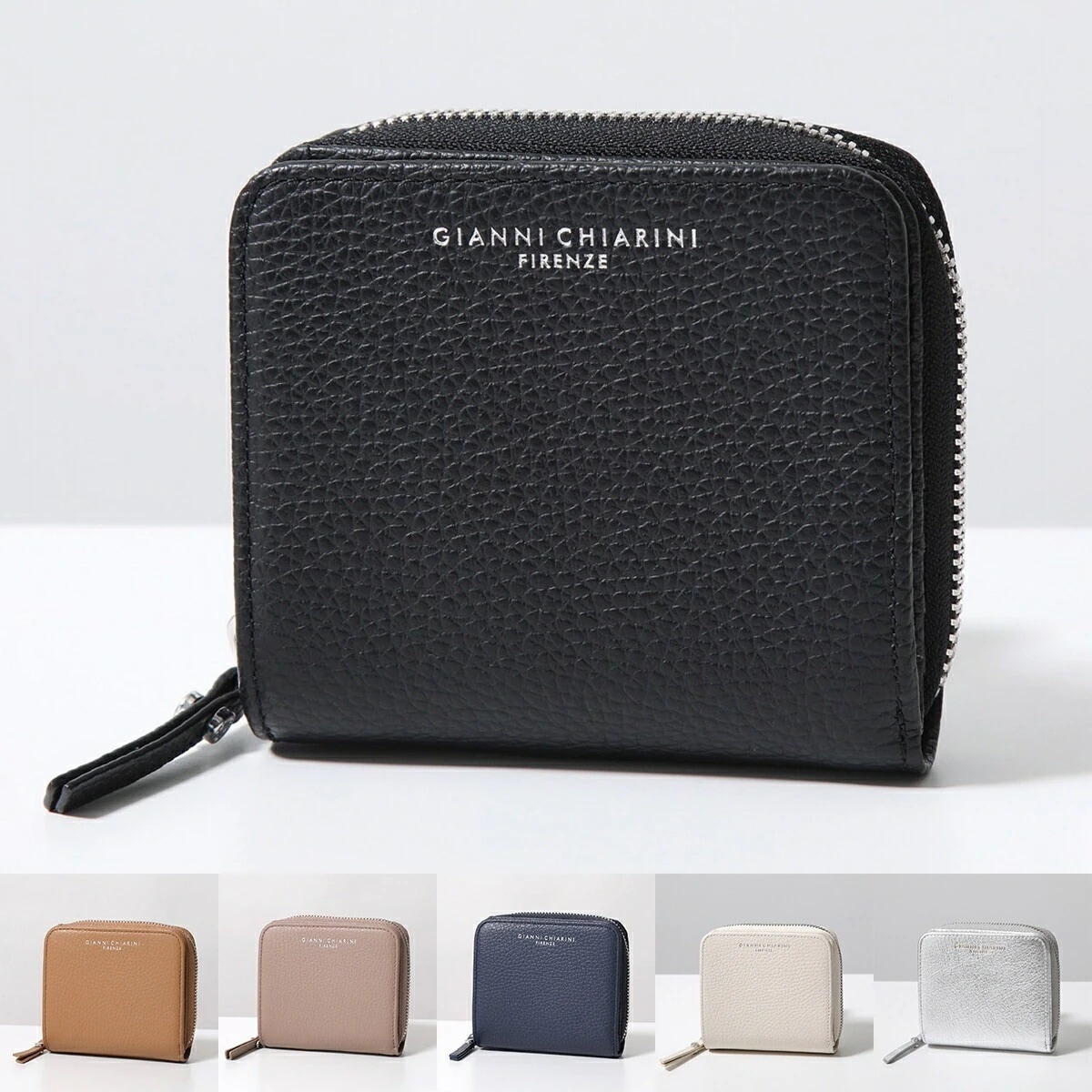 GIANNI CHIARINI ジャンニキアリーニ 二つ折り財布 PFW 4953A GRN レディース レザー ウォレット ミニ財布 ロゴ カラー6色 【mega】