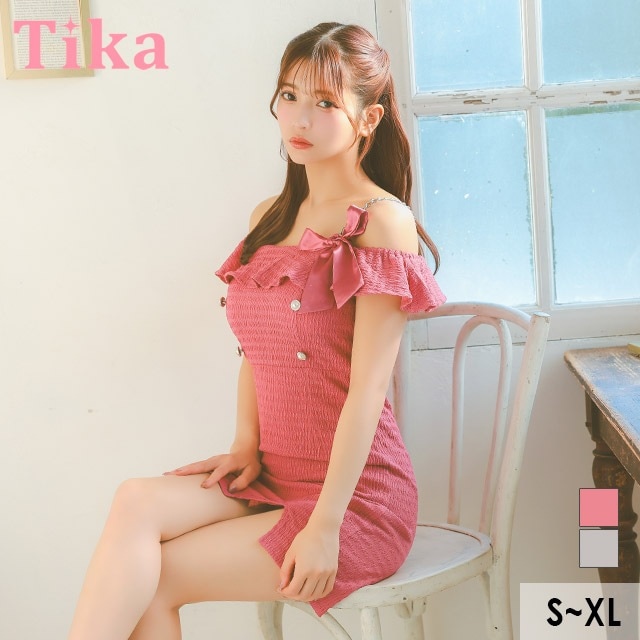 【即日発送】キャバ ドレス ミニ タイト オフショルダー リボン ワンピース S～XLサイズ 大きいサイズ セクシー キャバドレス キャバ嬢 キャバクラ クラブ ラウンジ ノースリーブ キャミソール 8,028円
