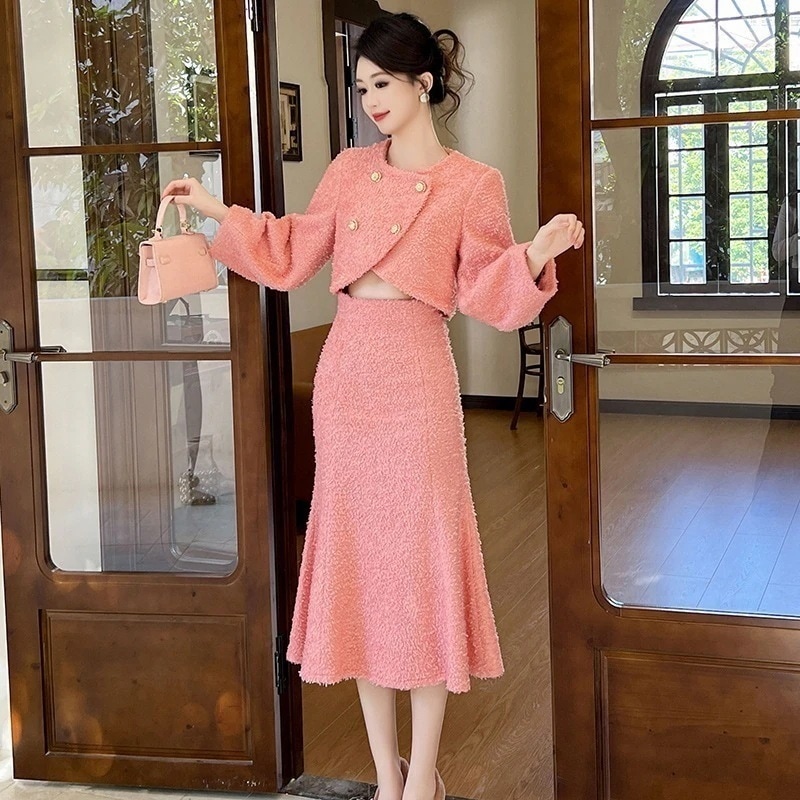 冬 上下セット マーメイド セットアップ パーティードレス キャバ 着痩せ 大人 同窓会 披露宴 卒業式 結婚式 演奏会 ウェディング 二次会30%までに制限