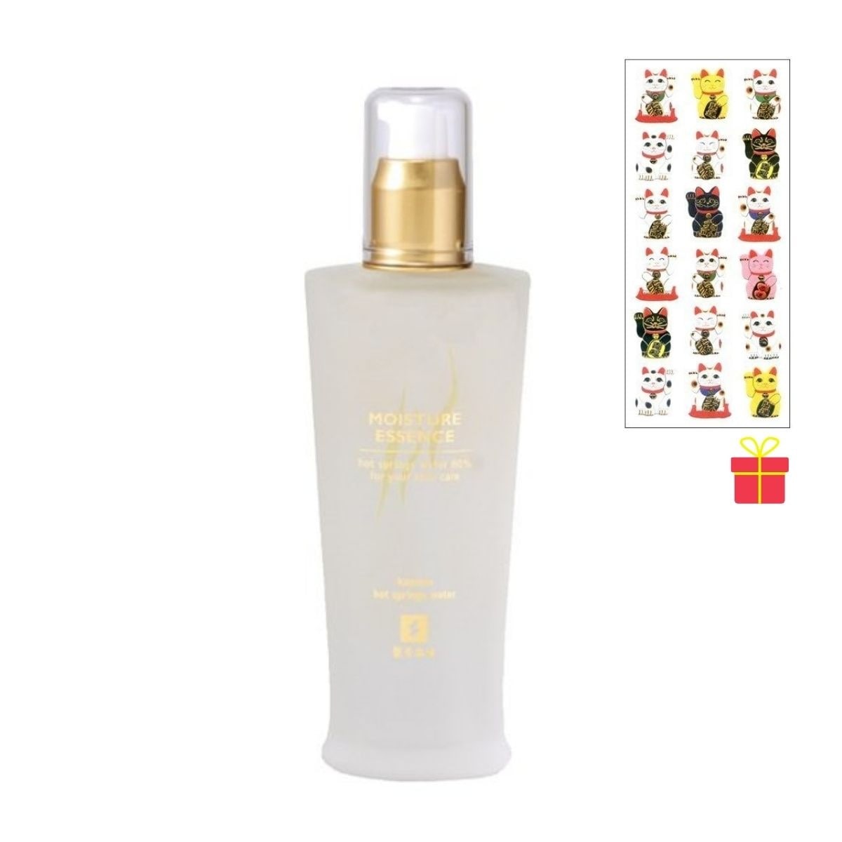 【温泉コスメ】観音温泉 モイスチャーエッセンス 120ml【12個セット】【金運招き猫シール1枚付】美容液 温泉水配合 ヒアルロン酸 国産