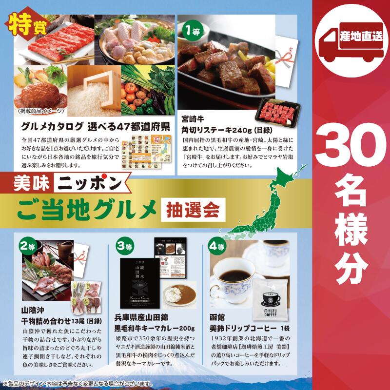 【ﾒｰｶｰ直送】美味ニッポン ご当地グルメ抽選会30人用 ( 抽選箱 抽選器 販促品 人気 敬老会 プレゼント イベント プレゼント グッズ 景品 販促 雑貨 )
