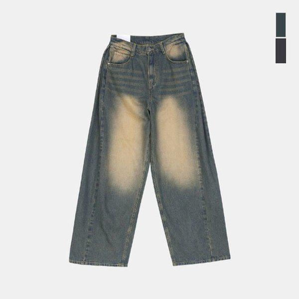 女性ヴィンテージデニムパンツ ウォッシング スリット ピンタック バルーンフィット ジーンズ SOLTP003