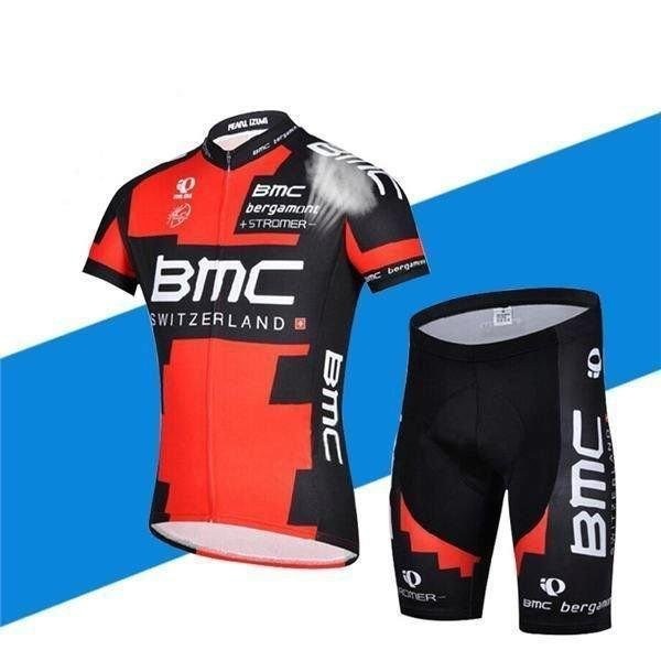 BMC バイク 運動 サイクリング裏ウエア サイクルウェア 半袖 自転車ウェア 上下2点セット メンズ 吸汗 速乾 ジャケット バイク