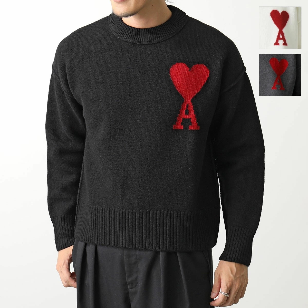 ami paris アミパリス ニット RED ADC SWEATER BFUKS006.018 メンズ セーター ウール ハートロゴ クルーネック 長袖 カラー3色 63,696円