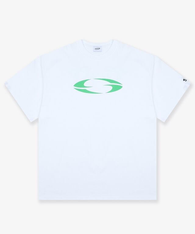 OVAL LOGO T-SHIRTS(WHITE/GREEN)