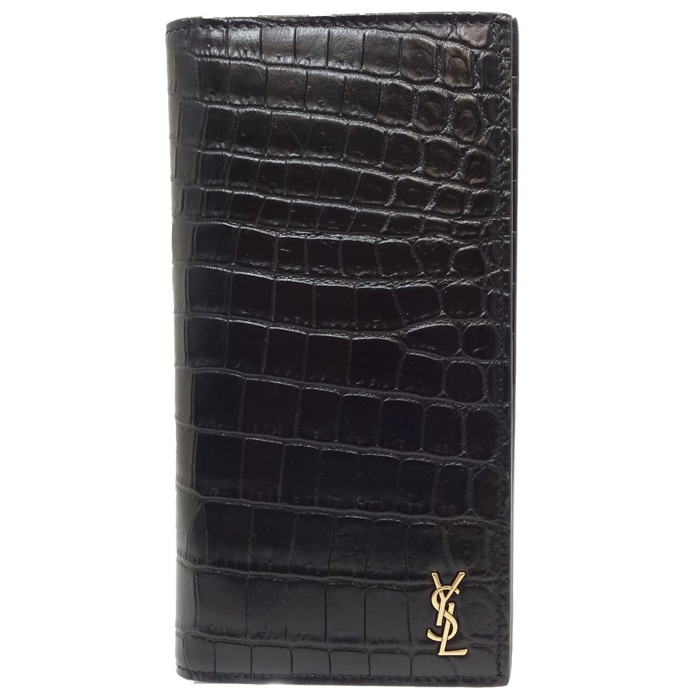 2022年新作入荷 サンローラン YSL 長財布 二つ折り 型押しレザー ブラック 607746/082247【中古】 長財布 2022年新作入荷 サンローラン YSL 長財布 二つ折り 型押しレザー ブラック 607746/082247【中古】 長財布