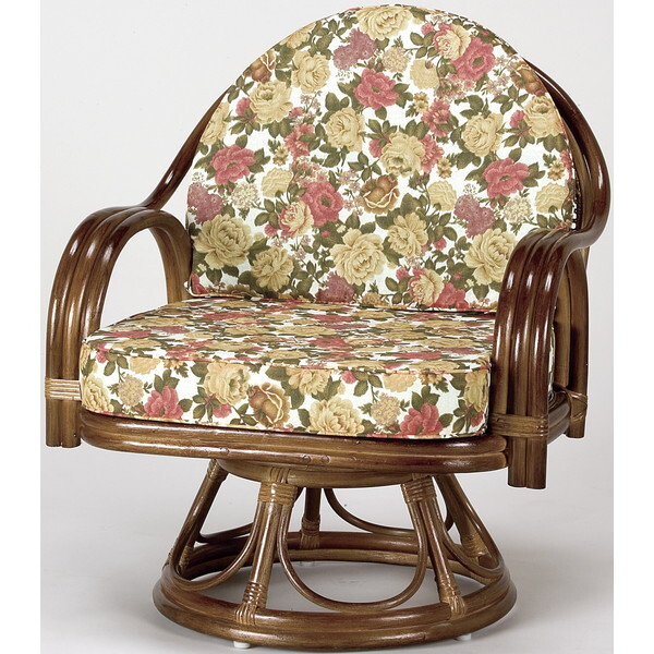 ファミリー・ライフ 天然籐回転チェア ミドルハイタイプ 高さが選べるゆったり(02373) メーカー直送