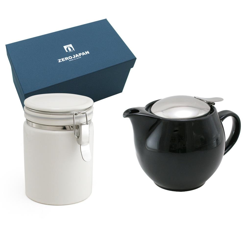 ZERO JAPAN ユニバーサルティーポット3人用+ティーキャニスター ZG-005 BK・ブラック