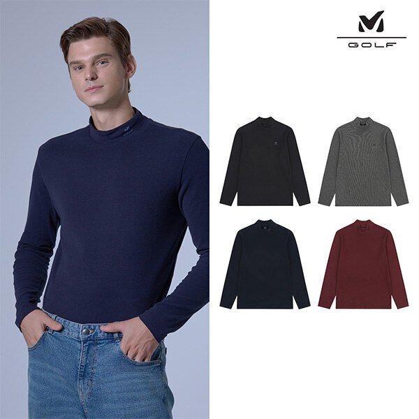 [3+1] [ゴルフ] シグネチャーロゴ裏起毛モックネック男性4点セット