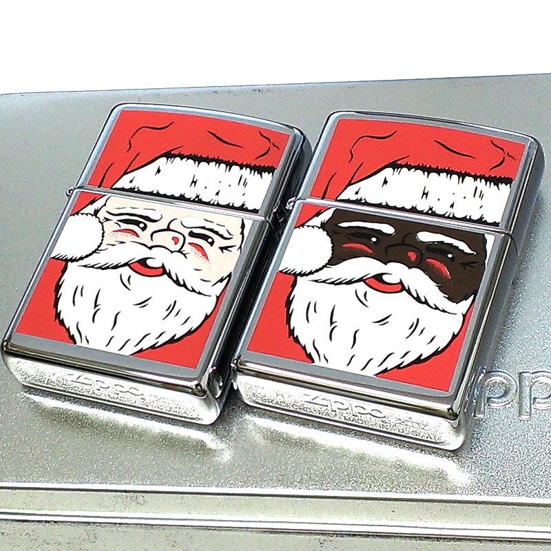 ZIPPO ライター クリスマス サンタクロース 1980レプリカ 1993レプリカ ジッポ 2個セット 絶版 サンタ ヴィンテージ 1998年製 缶入り レッド Xmas 可愛い 未使用品 鏡面